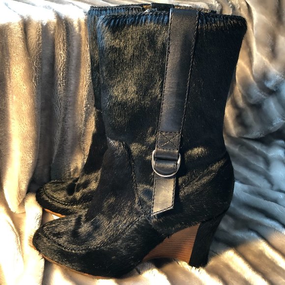 Donald J Pliner Black Calf Hair Boots - Picture 3 of 7